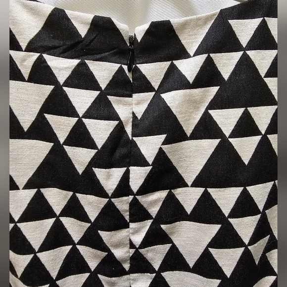 J Crew Factory black and white geometric print dress size 12 - Picture 4 of 8